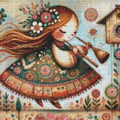 Happy Girl Cross Stitch Pattern