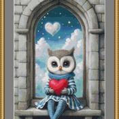 Heart Owl Cross Stitch Pattern