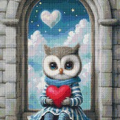 Heart Owl Cross Stitch Pattern