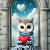 Heart Owl Cross Stitch Pattern