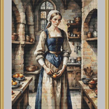 Kitchen Maid Cross Stitch Pattern