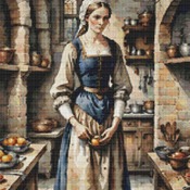 Kitchen Maid Cross Stitch Pattern