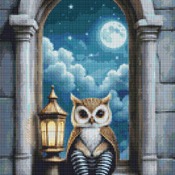 Lantern Owl Cross Stitch Pattern