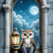 Lantern Owl Cross Stitch Pattern