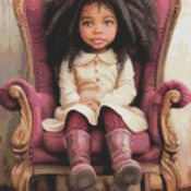 Little Girl In A Chair Cross Stitch Pattern