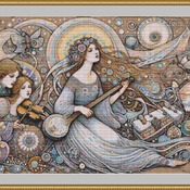 Musical Instruments Cross Stitch Pattern