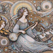 Musical Instruments Cross Stitch Pattern