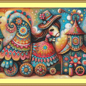 On Wheels Cross Stitch Pattern