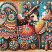 On Wheels Cross Stitch Pattern