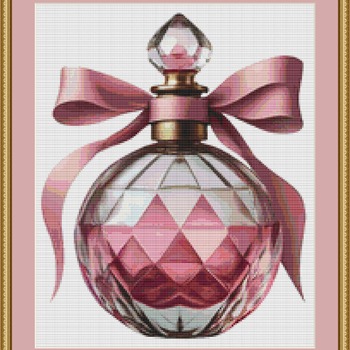 Pink Perfume Bottle Cross Stitch Pattern