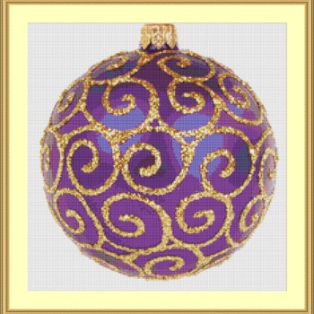 Purple Bauble Cross Stitch Pattern