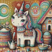 Rainbow Unicorn Cross Stitch Pattern