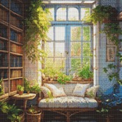 Reading Nook Cross Stitch Pattern