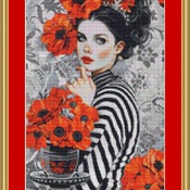 Red Poppies Cross Stitch Pattern