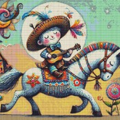 Singing Cowboy Cross Stitch Pattern