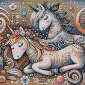 Sleeping Unicorns Cross Stitch Pattern