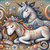 Sleeping Unicorns Cross Stitch Pattern