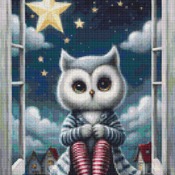 Star Owl Cross Stitch Pattern