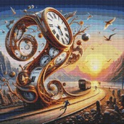 Surreal Clock Cross Stitch Pattern