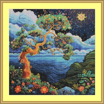 Surreal Tree Cross Stitch Pattern