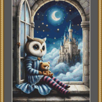 Teddy Bear And Owl Cross Stitch Pattern