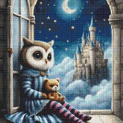 Teddy Bear And Owl Cross Stitch Pattern