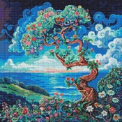 Vibrant Tree Cross Stitch Pattern