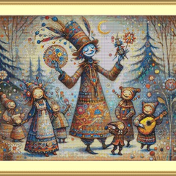 Whimsical Band Cross Stitch Pattern