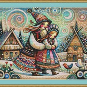 Whimsical Couple Cross Stitch Pattern