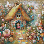 Whimsical Fairy Garden Cross Stitch Pattern