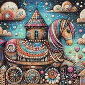 Whimsical Horse Cross Stitch Pattern