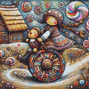 Whimsical Little Girl Cross Stitch Pattern