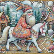 Whimsical Santa Cross Stitch Pattern