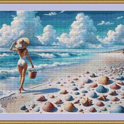 White Swimsuit Cross Stitch Pattern