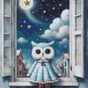 Wishing Star Owl Cross Stitch Pattern