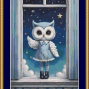 All In Blue Owl Cross Stitch Pattern