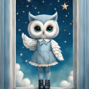 All In Blue Owl Cross Stitch Pattern