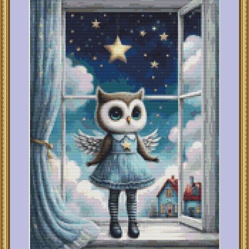 Angel Owl Cross Stitch Pattern