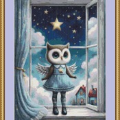 Angel Owl Cross Stitch Pattern