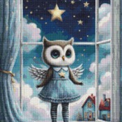 Angel Owl Cross Stitch Pattern