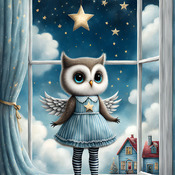 Angel Owl Cross Stitch Pattern