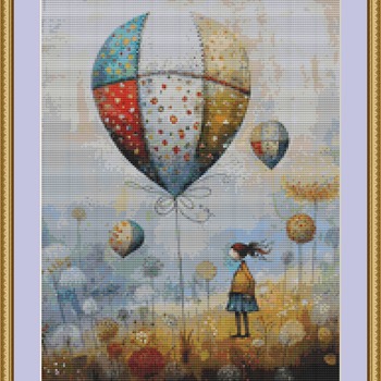 Big Balloons Cross Stitch Pattern