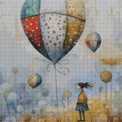 Big Balloons Cross Stitch Pattern