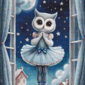 Blue Ballerina Owl Cross Stitch Pattern