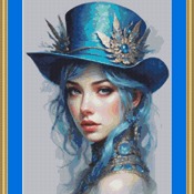 Blue Hat Cross Stitch Pattern