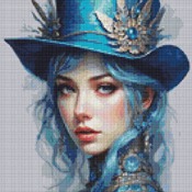 Blue Hat Cross Stitch Pattern