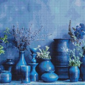 Blue Pottery Cross Stitch Pattern