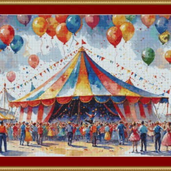 Carnival Tents Cross Stitch Pattern