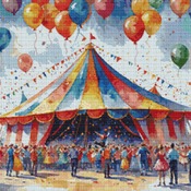 Carnival Tents Cross Stitch Pattern