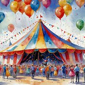 Carnival Tents Cross Stitch Pattern